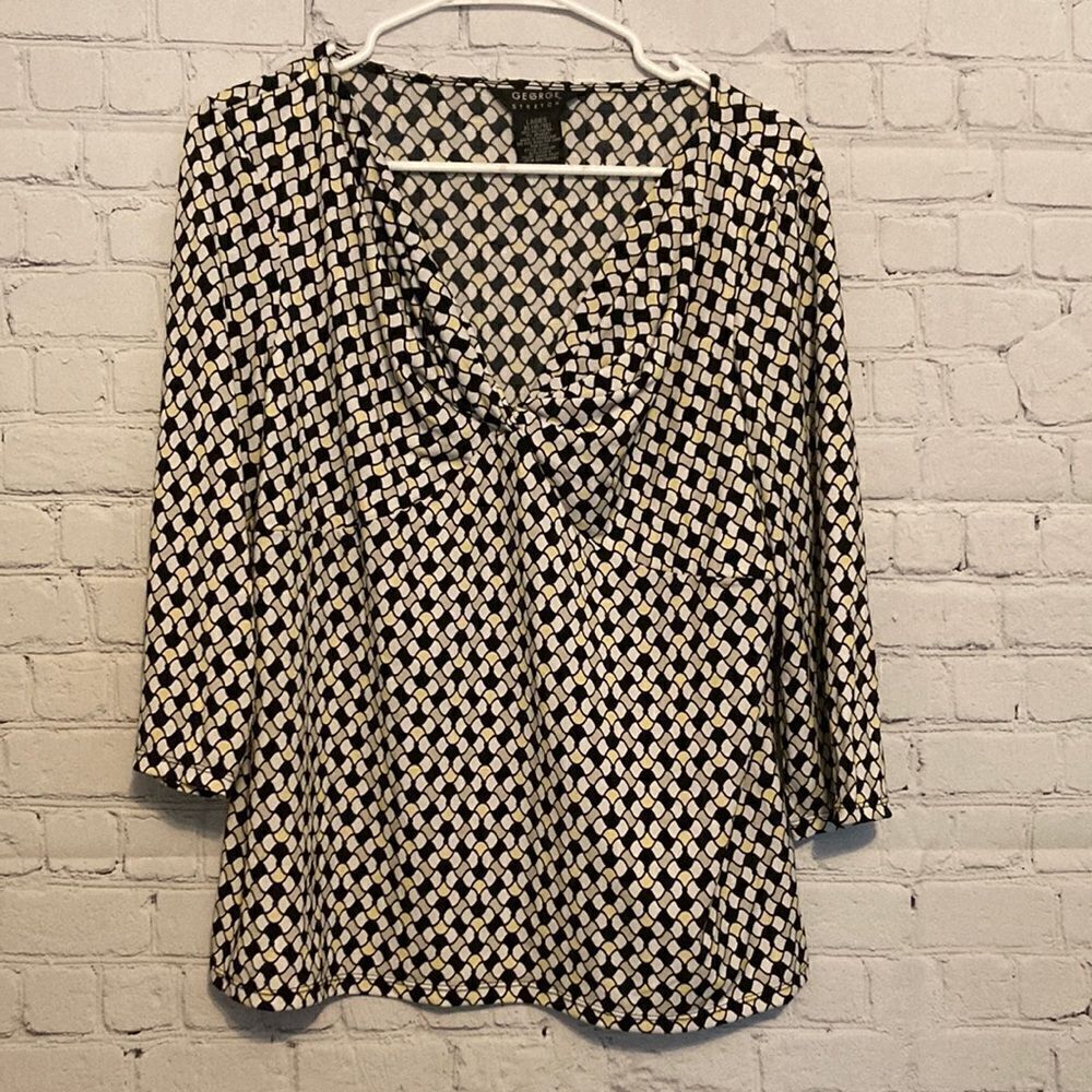 George stretch ladies XL blouse shirt V-neck